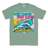 Sage boat waves sun rays lake days Classic Tee - texasbilliewilder