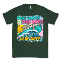 Sports Green boat waves sun rays lake days Classic Tee - texasbilliewilder