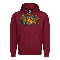 Burgundy happy fall y'all rainbow Zipper Hoodie - RanaPortraitStore