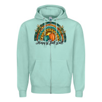 Seafoam happy fall y'all rainbow Zipper Hoodie - RanaPortraitStore