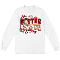 White hey batter batter swing baseball Long Sleeve Tee - Zillion Design Studio