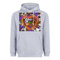 Heather Grey halloween heart Heavyweight Hoodie - AdoDesignShop