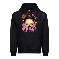 Black messy bun gym hair dont care Urban Hoodie - NancyCooperArtShop
