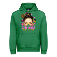 Emerald messy bun gym hair dont care Urban Hoodie - NancyCooperArtShop
