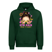 Forest Green messy bun gym hair dont care Urban Hoodie - NancyCooperArtShop