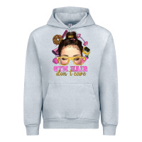 Heather Grey messy bun gym hair dont care Urban Hoodie - NancyCooperArtShop