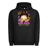 Pigment Black messy bun gym hair dont care Urban Hoodie - NancyCooperArtShop