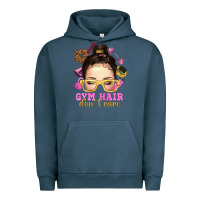 Pigment Midnight Navy messy bun gym hair dont care Urban Hoodie - NancyCooperArtShop