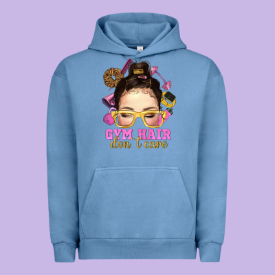 Messy Bun Gym Hair Dont Care Urban Hoodie Designed By Nancycooperartshop