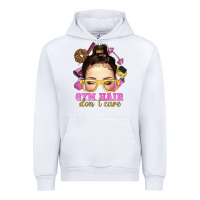 White messy bun gym hair dont care Urban Hoodie - NancyCooperArtShop