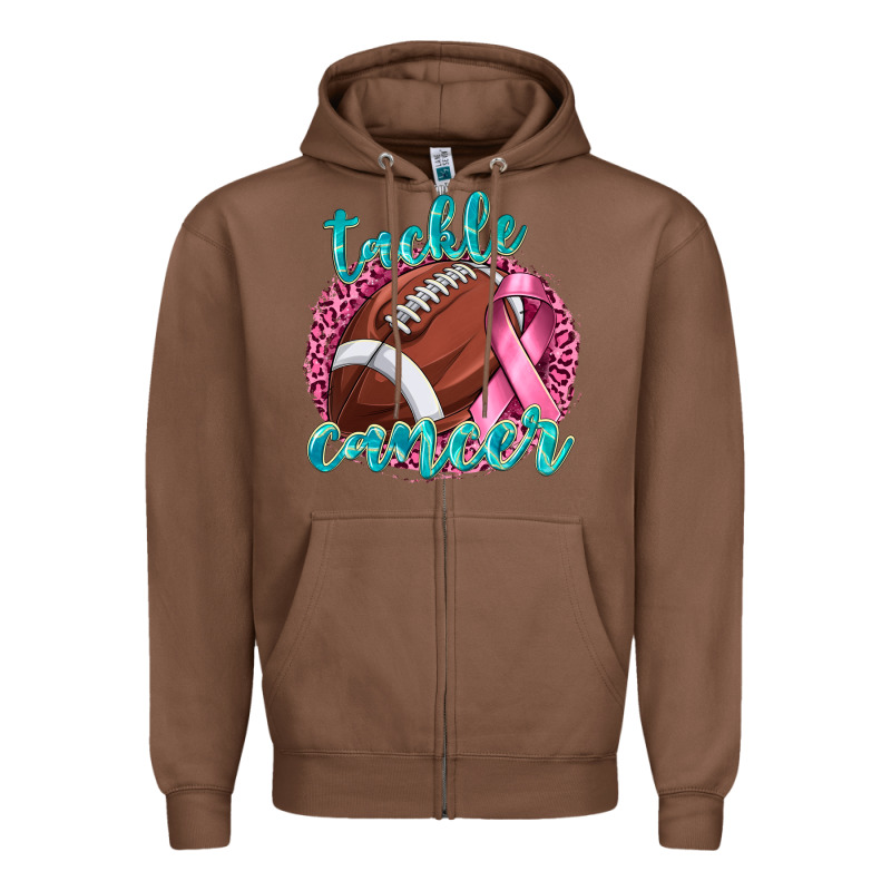 Tackle Cancer Football Zipper Hoodie by texasbilliewilder | Teevron