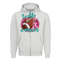 Dove Grey Tackle Cancer Football Zipper Hoodie - texasbilliewilder