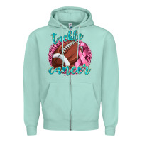 Seafoam Tackle Cancer Football Zipper Hoodie - texasbilliewilder