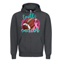 Smoke Tackle Cancer Football Zipper Hoodie - texasbilliewilder