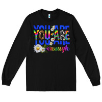 Black you are enough with daisies Long Sleeve Tee - texasbilliewilder
