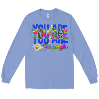 Colony Blue you are enough with daisies Long Sleeve Tee - texasbilliewilder