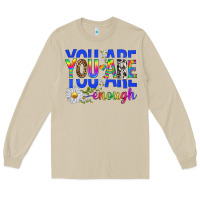Mushroom you are enough with daisies Long Sleeve Tee - texasbilliewilder
