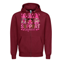 Burgundy Support Squad with Gnomes Zipper Hoodie - texasbilliewilder