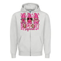 Dove Grey Support Squad with Gnomes Zipper Hoodie - texasbilliewilder