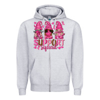 Heather Grey Support Squad with Gnomes Zipper Hoodie - texasbilliewilder