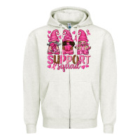 Oatmeal Heather Support Squad with Gnomes Zipper Hoodie - texasbilliewilder