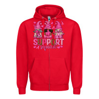 Red Support Squad with Gnomes Zipper Hoodie - texasbilliewilder