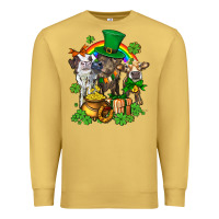 Antique Gold little cows and st patricks party Premium Sweatshirt - AdoDesignShop