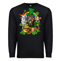 Black little cows and st patricks party Premium Sweatshirt - AdoDesignShop