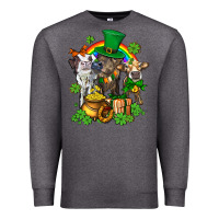 Charcoal Heather little cows and st patricks party Premium Sweatshirt - AdoDesignShop