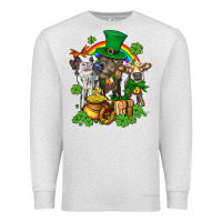 Oatmeal Heather little cows and st patricks party Premium Sweatshirt - AdoDesignShop