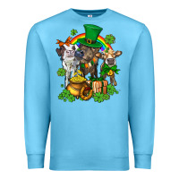 Ocean Blue little cows and st patricks party Premium Sweatshirt - AdoDesignShop