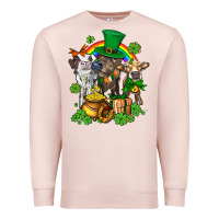 Pale Pink little cows and st patricks party Premium Sweatshirt - AdoDesignShop