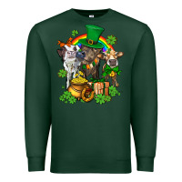 Sports Green little cows and st patricks party Premium Sweatshirt - AdoDesignShop