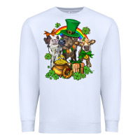 White little cows and st patricks party Premium Sweatshirt - AdoDesignShop
