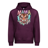 Mauve Wine mama tiger lightning bolt Urban Hoodie - NancyCooperArtShop