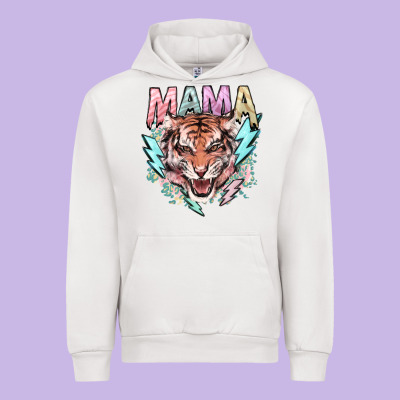Mama Tiger Lightning Bolt Urban Hoodie Designed By Nancycooperartshop