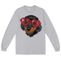 Moon Dust Dachshund with love glasses Long Sleeve Tee - RanaPortraitStore