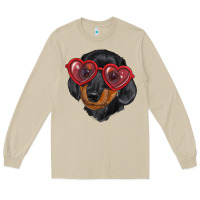 Mushroom Dachshund with love glasses Long Sleeve Tee - RanaPortraitStore