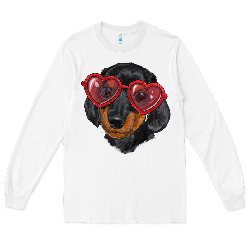 Dachshund With Love Glasses Long Sleeve Tee by RanaPortraitStore | Teevron