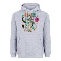 Heather Grey bullskull hairstlist Heavyweight Hoodie - AdoDesignShop