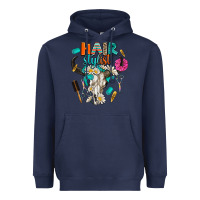 Navy bullskull hairstlist Heavyweight Hoodie - AdoDesignShop