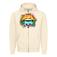 Sandshell rainbow lips Zipper Hoodie - Zillion Design Studio