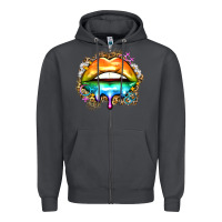 Smoke rainbow lips Zipper Hoodie - Zillion Design Studio