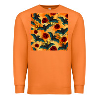 Carrot halloween bat and roses seamless pattern Premium Sweatshirt - BundleAndBundleShop