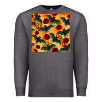 Charcoal Heather halloween bat and roses seamless pattern Premium Sweatshirt - BundleAndBundleShop