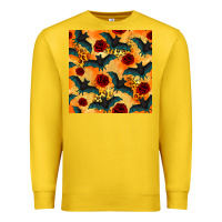 Lemon halloween bat and roses seamless pattern Premium Sweatshirt - BundleAndBundleShop