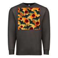 Smoke halloween bat and roses seamless pattern Premium Sweatshirt - BundleAndBundleShop