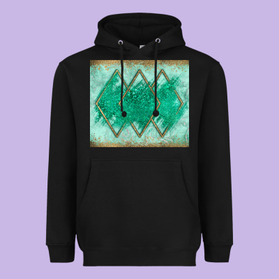 Green Glitter Heavyweight Hoodie Designed By Jahusdesignshop