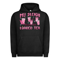 Pigment Black my sleigh runs on loaded tea Urban Hoodie - MaliasSmallBusiness