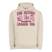 Pigment French Oak my sleigh runs on loaded tea Urban Hoodie - MaliasSmallBusiness